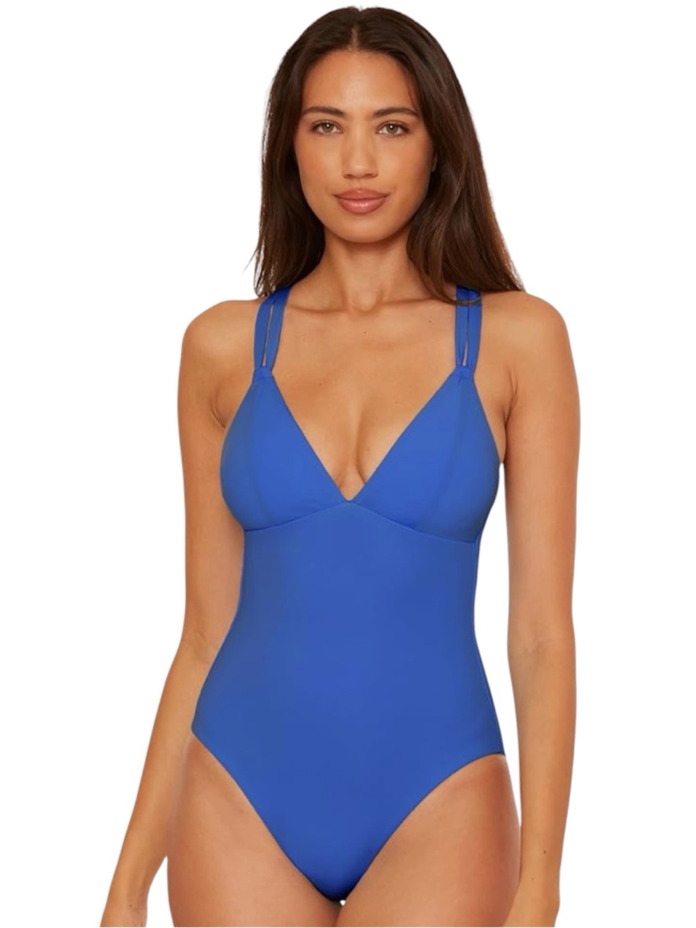 NWT BECCA Color Code Reversible One Piece Swimsuit Blue Size Large